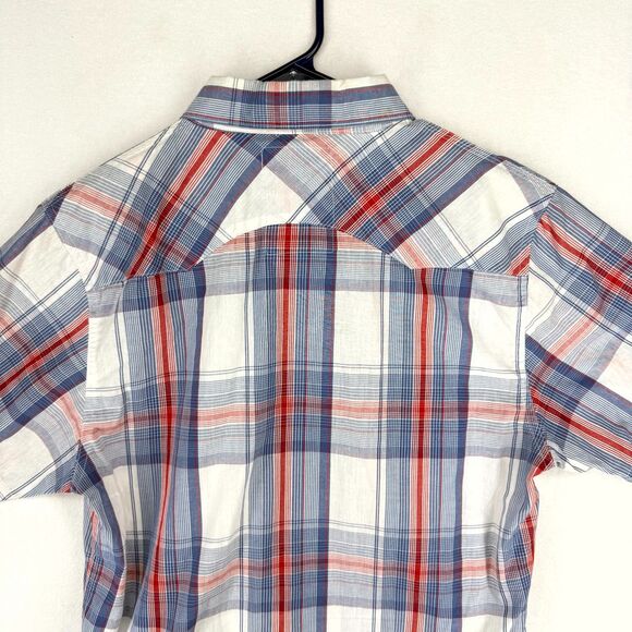 Levi Strauss & Co. Blue and Red Short Sleeved Plaid Button Down Mens Size L - Picture 4 of 10